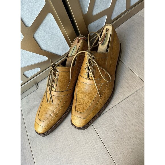Mauri City Slicker Italy Men Dress Shoes Oxfords Derby Lace Up Cognac Leather 10 main image 12